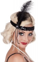 20er Jahre Stirnband Mit Pailletten & Feder