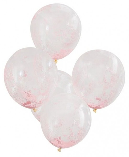 5 Rosa Partymix Konfettiballons 30cm