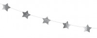 Silber metallic Sternen Girlande 3,6m