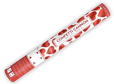 Rote Herzchen Konfettikanone 40cm