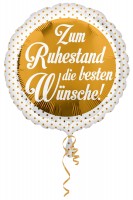 Folienballon Alles Gute zum Ruhestand weiß-gold