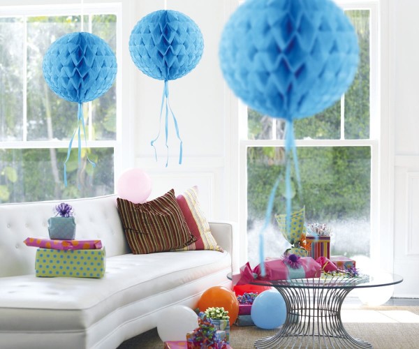 Blauer Wabenball 30 cm