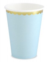 6 Candy Party Pappbecher pastellblau 220ml