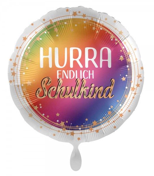Schulkind Regenbogen Folienballon 45cm