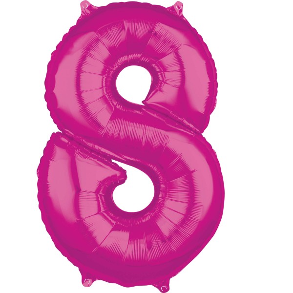 Pinke Zahl 8 Folienballon 66cm