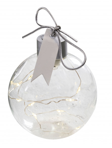 4 LED Kugeln Natural Christmas 6cm