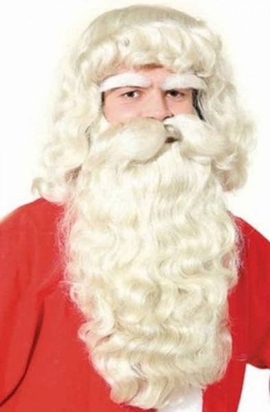 Retro Nikolaus Perücken-Set Mit Bart Und Augenbrauen