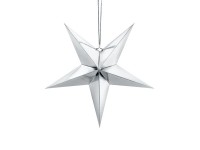 Do it yourself Dekostern aus metallisch-silberner Pappe 45cm