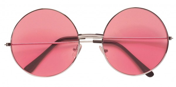 Pinke Hippiebrille 70er Jahre