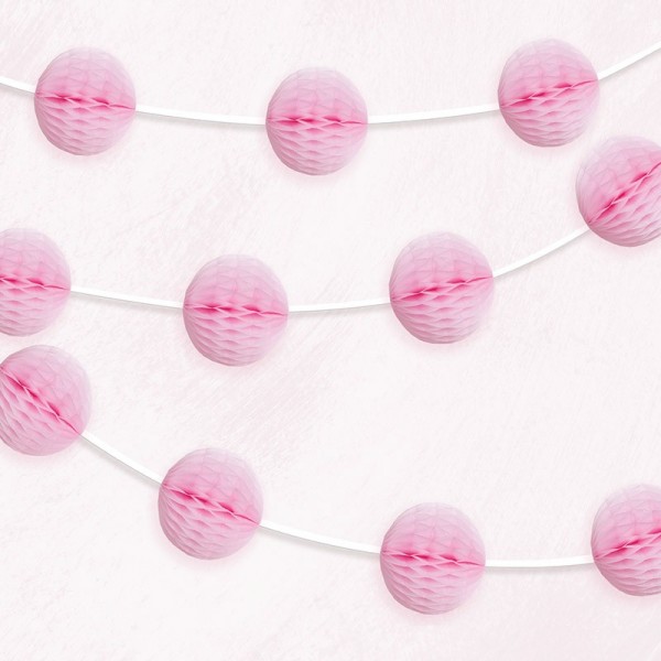 Wabenball Girlande Party Night Rosa 213cm