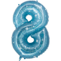 Holografische Zahl 8 aqua 1,01m