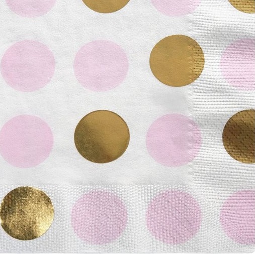 16 Girls Party Punkte Servietten 33cm