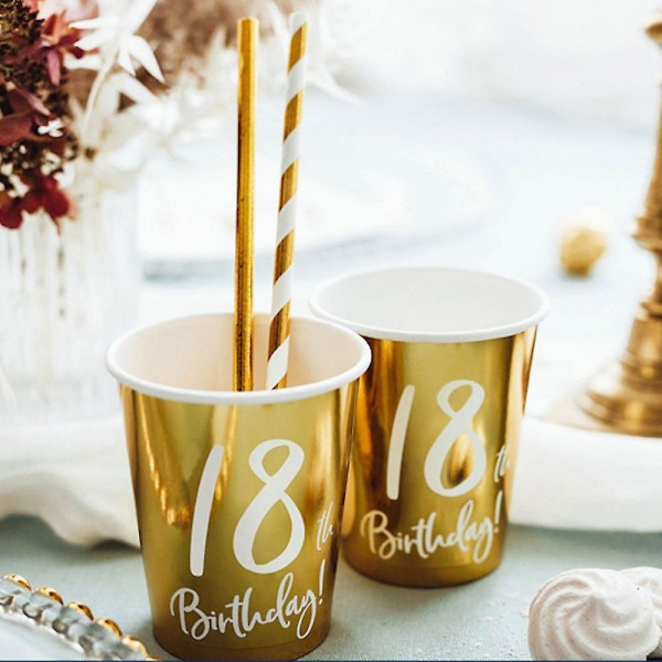 6 Glossy 18th Birthday Becher 220ml 4