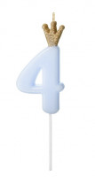 Birthday King Zahl 4 Tortenkerze 9,5cm