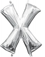 Mini Folienballon Buchstabe X silber 35cm