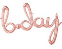 Folienballon B-Day roségold 93 x 68cm