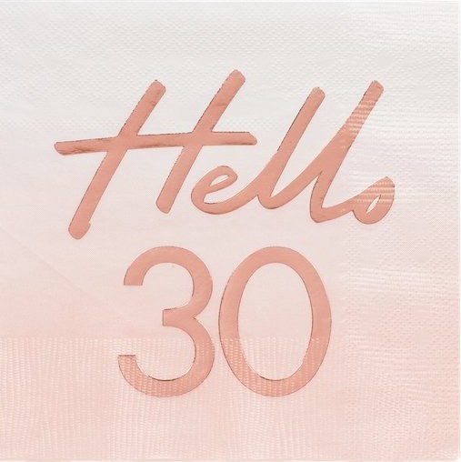 16 Hello Thirty Servietten 33cm