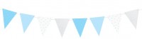 DIY One Star Wimpelkette silber-blau 1,3m