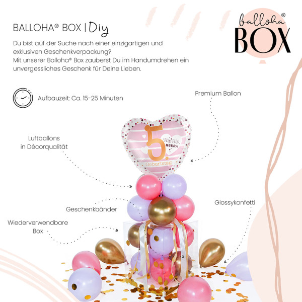 Balloha Geschenkbox DIY 5. Geburtstag Hearts XL 3