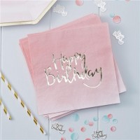 20 Birthday Blush Servietten 33cm