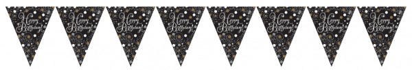 Golden Happy Birthday Wimpelkette 4m