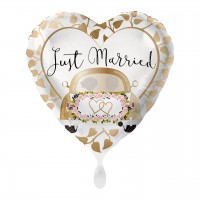 Just Married Herz Folienballon Auto 43cm
