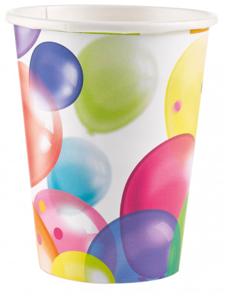 8 Balloon Carnival Pappbecher 250ml