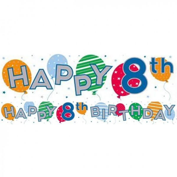 8 Geburtstag Folien Banner 2,6m