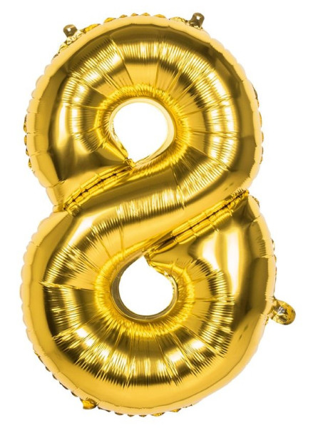 Goldener Zahl 8 Folienballon 86cm
