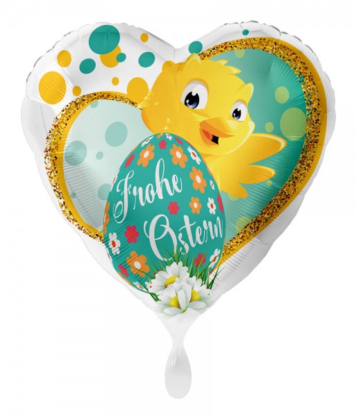 Frohe Ostern Küken Herzballon 43cm