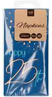 Vorschau: 10 Elegant Blue 25th Birthday Servietten 33cm