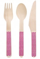Holzbesteck Pinocchio pink 18-teilig