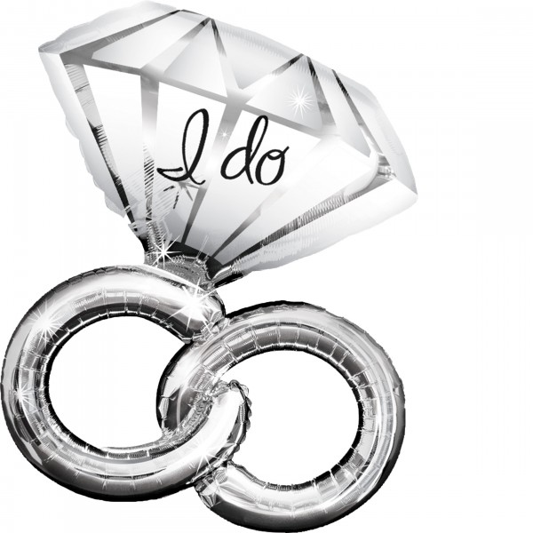Diamond Wedding.Rings Folienballon