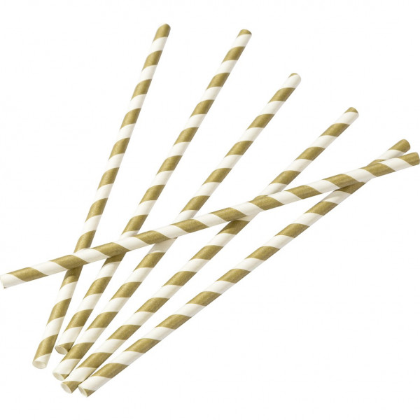 20 Goldene Streifen Strohhalme 2
