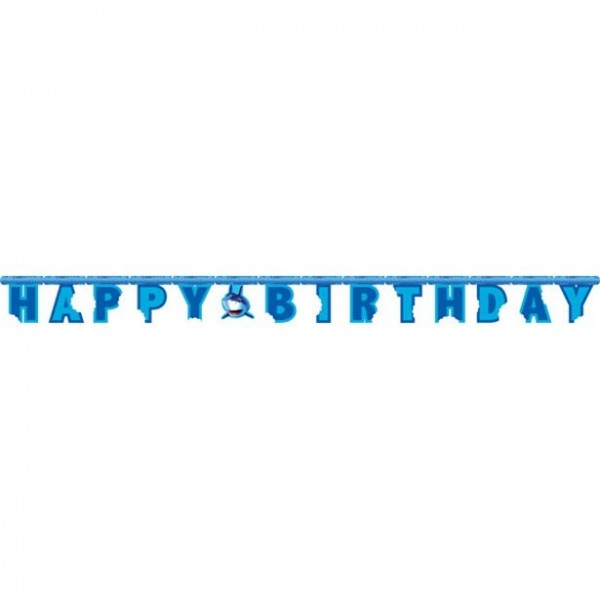 Haifisch Party Happy Birthday Girlande 2,4m