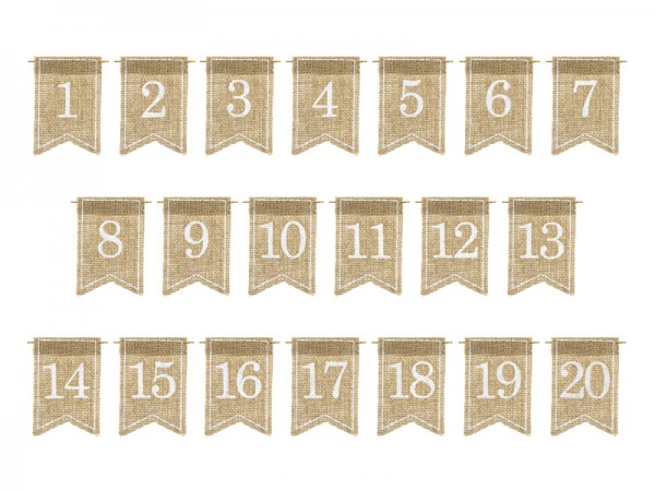 20 Jute Tischnummern Schilder 2