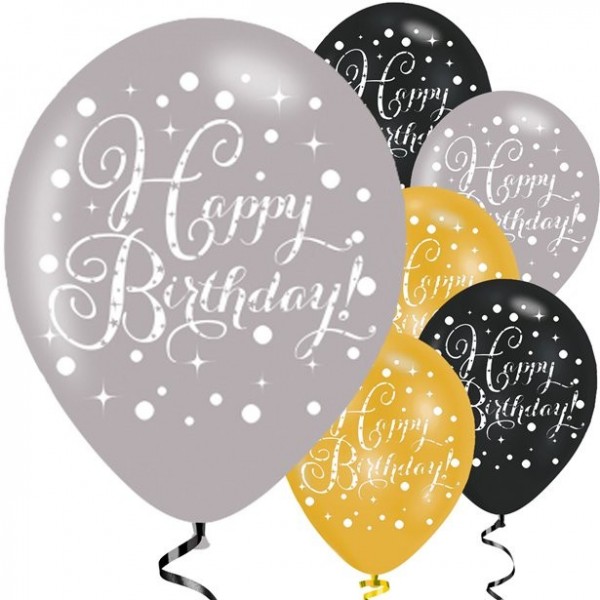 6 Happy Birthday Latexballons