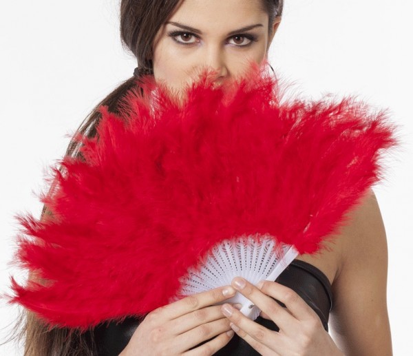 Roter 20er Jahre Glamour Fächer