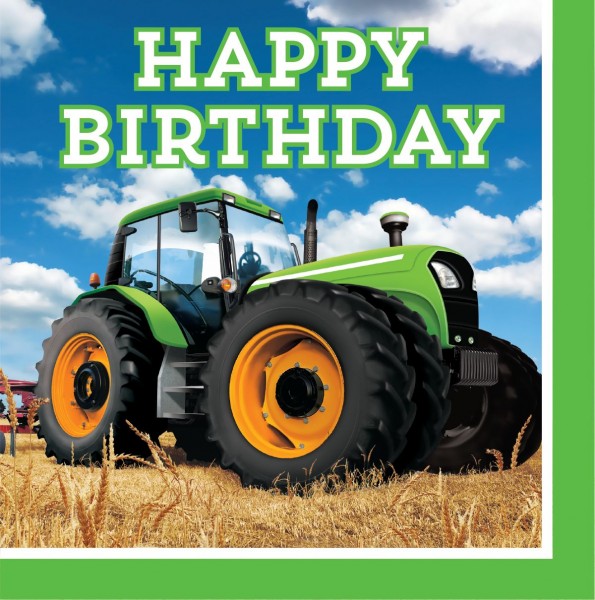 16 Traktor Party Birthday Servietten 33cm