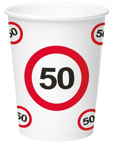 8 Verkehrsschild 50 Pappbecher 350ml