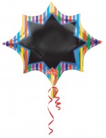 Folienballon Beschriftbarer Stern gestreift