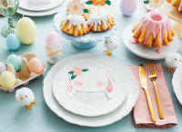 Vorschau: 6 Bunte Oster Brunch Ei Kerzen 7cm