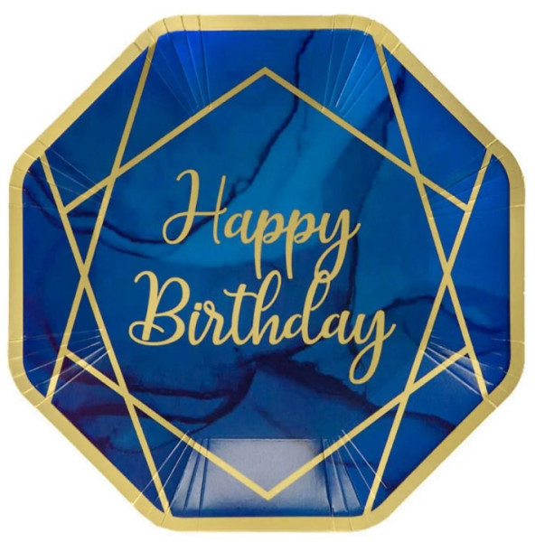 8 Luxurious Birthday Pappteller 23cm