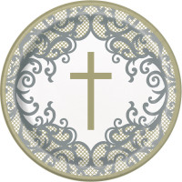 8 Festive Church Pappteller 18cm