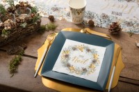 20 Goldene Joyeux Noël Winterzeit Servietten 33cm