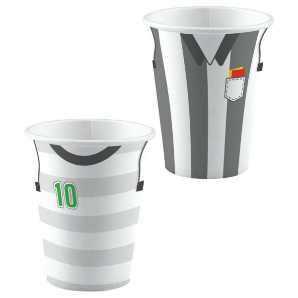8 Fußball Kicker Party Pappbecher 250ml