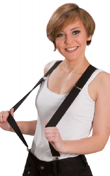 Unisex Hosenträger Schwarz-Silber