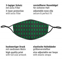 Mund Nasen Maske Zauberschule grün für Kinder