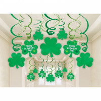 30 St Patricks Day Kleeblatt Spiralhänger