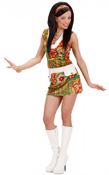 Flower Power 70er Jahre Damenkostüm